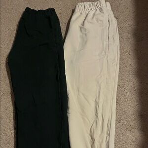 brandy melville set of 2 bundle, rosa sweatpants in army green and cream